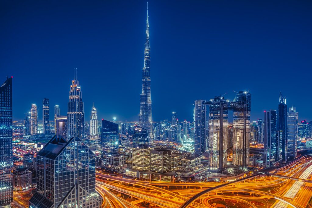 Photo of Dubai's Skyline at night