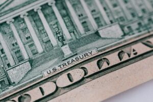 Un primo piano di una banconota da un dollaro USA