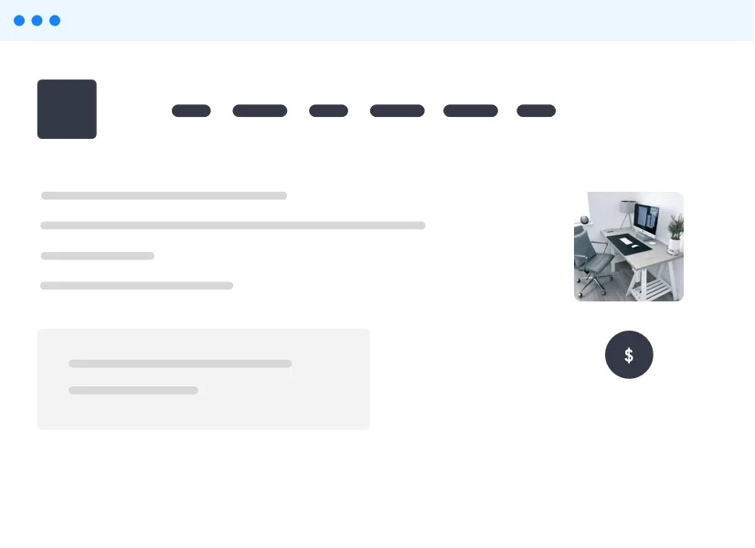 Browser mit Adressdetails und Foto