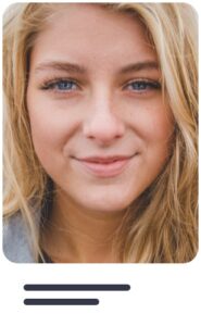 ID card showing a young woman
