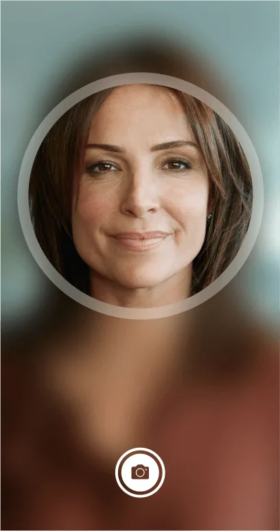 Smartphone showing an attractive woman. Know your client (KYC)
