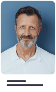 Risk Scoring Id Card Man | Complycube Illustration of customer profile and risk details
