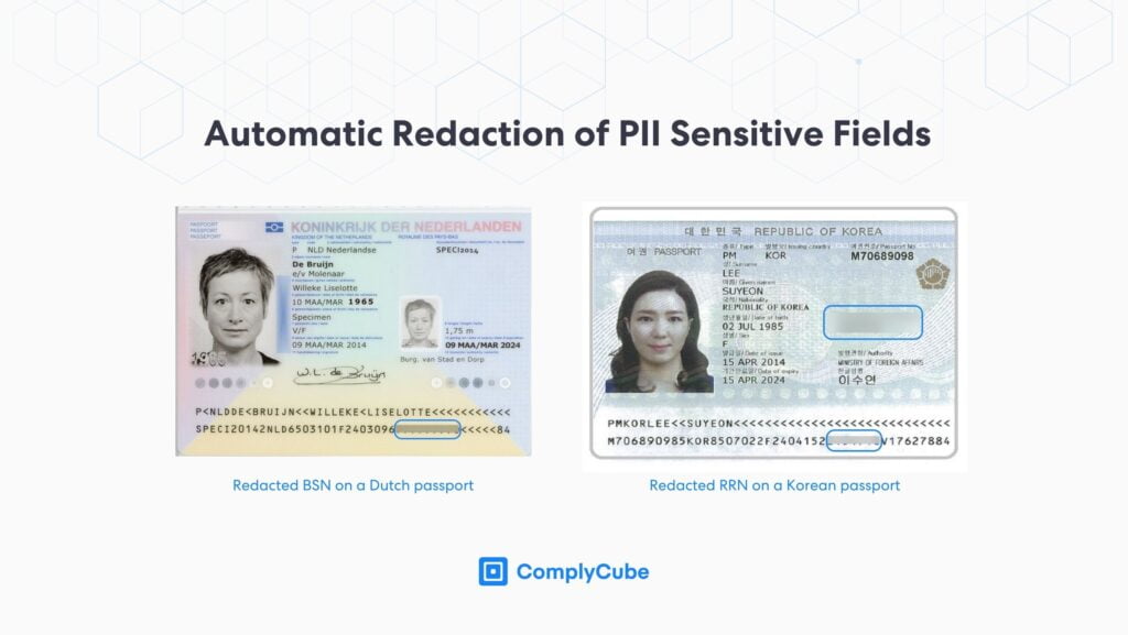 Complycube – automatische Schwärzung von PII-sensiblen Feldern – Dokumentenprüfung | Complycube Automatische Schwärzung personenbezogener Daten und sensibler Felder in Dokumenten | PII-Schwärzungssoftware