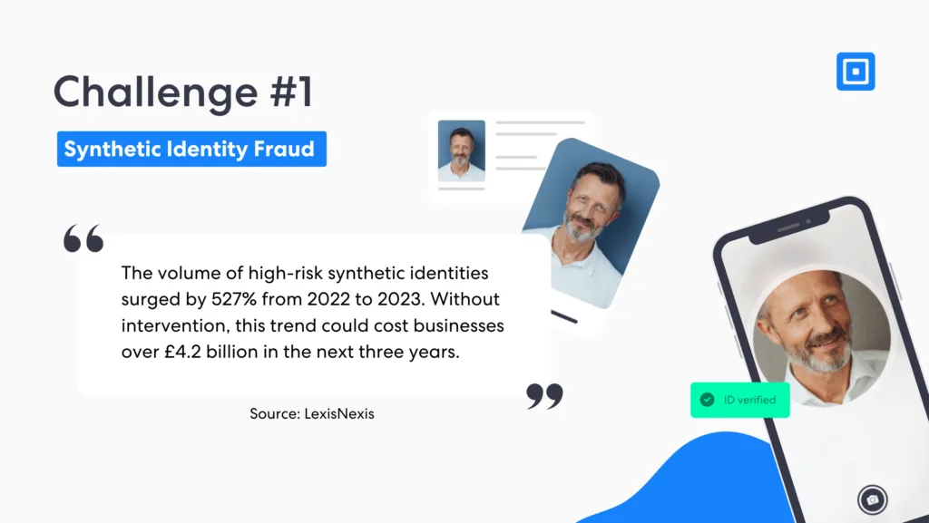 Challenge #1: Synthetic Identity Fraud and the Importance of Customer Identity Verification. Firms must adopt advanced biometric verification for seamless customer identity verification
