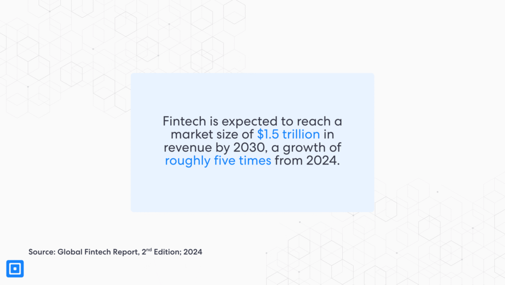 Fintech is expected to reach a market size of  alt=