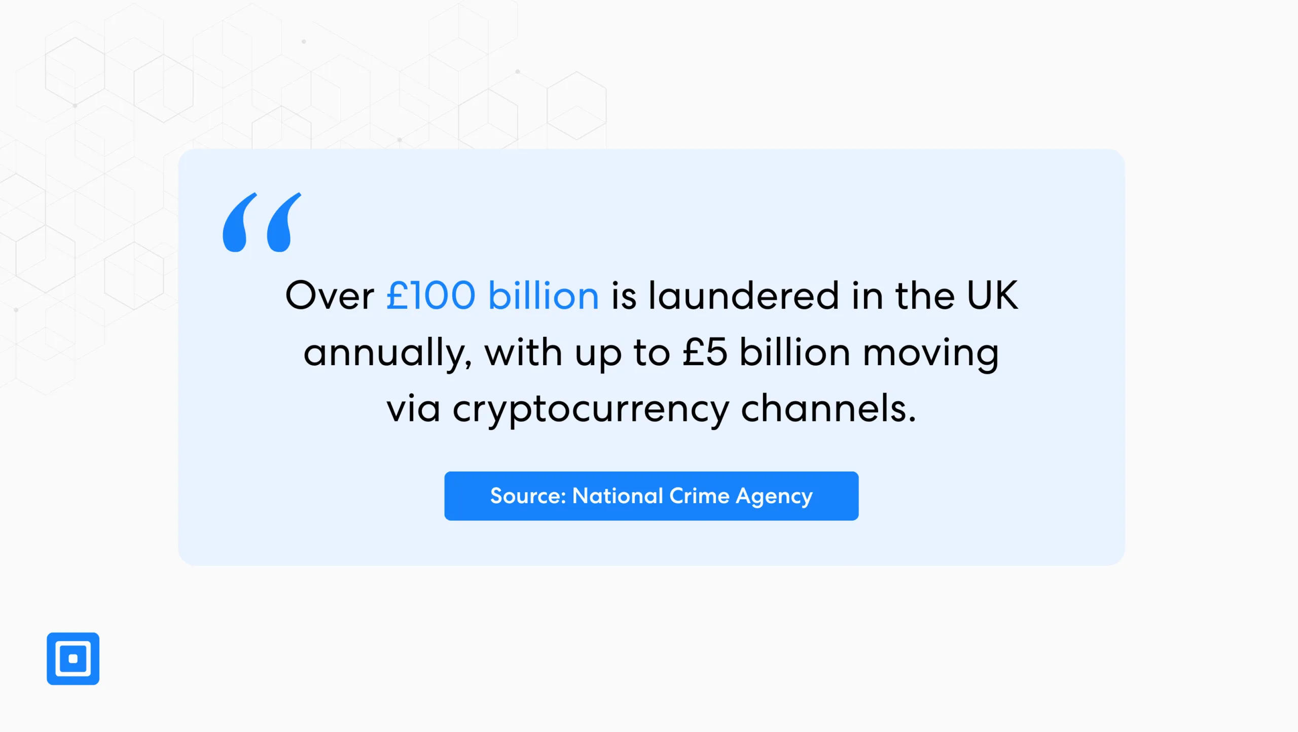 4 | Complycube Jährlich werden in Großbritannien über 100 Milliarden Pfund gewaschen, wobei bis zu 5 Milliarden Pfund über Kryptowährungskanäle transferiert werden.