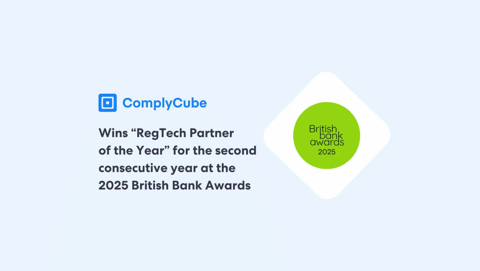 Cube Regtech ComplyCube gana el premio al Socio RegTech del Año 2025