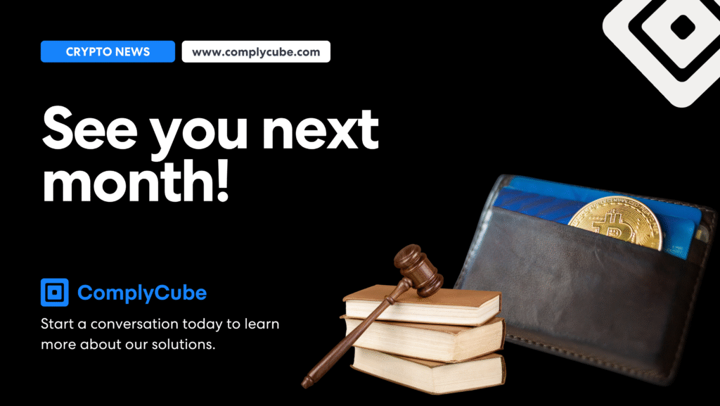 العنوان 7 | كومبلي كيوب نراكم الشهر القادم لمعرفة المزيد حول كيفية مساعدة complycube لشركتك المشفرة على تعزيز إطار عمل مكافحة غسل الأموال ومعرفة هوية العميل، تحدث إلى أحد أعضاء الفريق اليوم