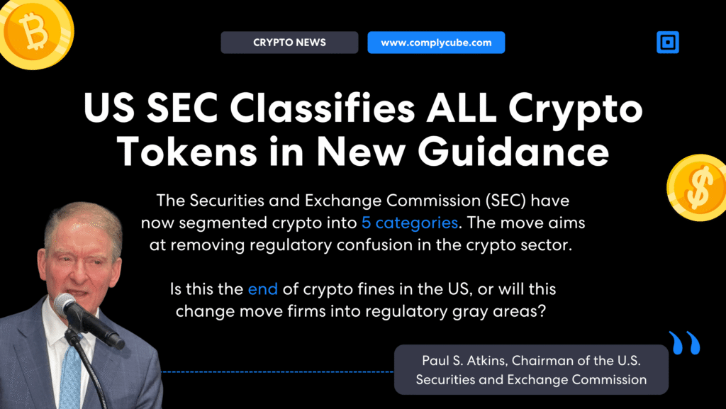 Us Sec Crypto Token Guidance | Complycube Us sec rules segments crypto into 5 categories | complycube
