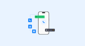 Immagine di un telefono con il numero di telefono valido per gli SMS in un riquadro verde e il punteggio di rischio in un riquadro grigio scuro | complycube