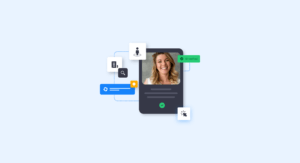 How Aml Compliance Software is Becoming Trust Infrastructure | Complycube Illustration of a tablet with a smiling womans portrait and connected verification icons conveys identity verification concept | complycube