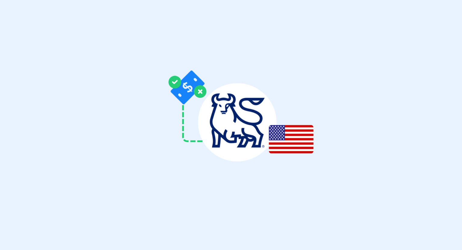 Illustration representing merrill lynchs sec fine featuring the merrill lynch bull logo a us flag money icon and compliance check symbols on a light blue background | complycube
