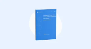 the Future of Insurance Regulatory Compliance | Complycube | Complycube Image of a book with the title intelligent policyholder kyc aml compliance for insurers | complycube | complycube