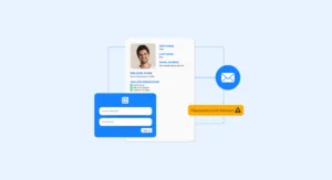Illustration of a signup flow using email intelligence email risk scoring and email risk assessment to identify disposable emails analyze risk signals and prevent suspicious account creation | complycube | complycube
