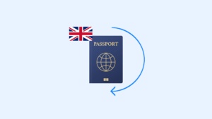 中间是护照图片，左上角是英国国旗 | complycube