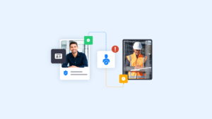 Verificación del derecho al trabajo para contratistas en 2026 | Complycube Imagen que muestra a un contratista verificado y a otro trabajador en la obra, destacando la importancia de que las empresas verifiquen la identidad del contratista cuando cambia la persona que realiza el trabajo | complycube