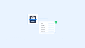 Identity Document Ocr for Kyc Compliance | Complycube | Complycube Identity verification illustration globe icon on a card connected to a form with name id number dob nationality and issue date green check badge nearby | complycube | complycube